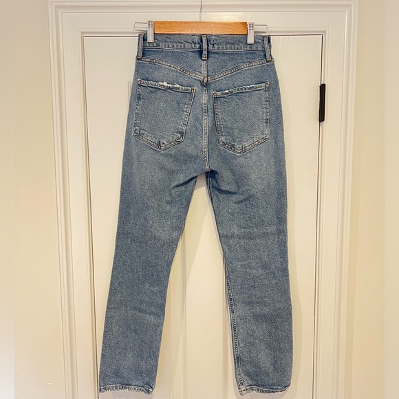 Agolde Riley High Rise Straight Ripped Jeans - Picture 2 of 3